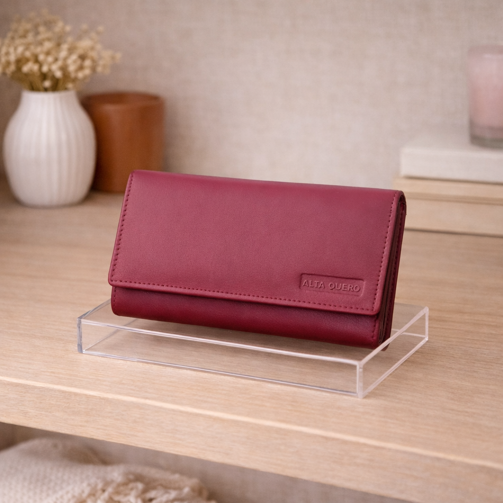 Genuine Leather Ladies Wallet RFID - Red (Brodo)