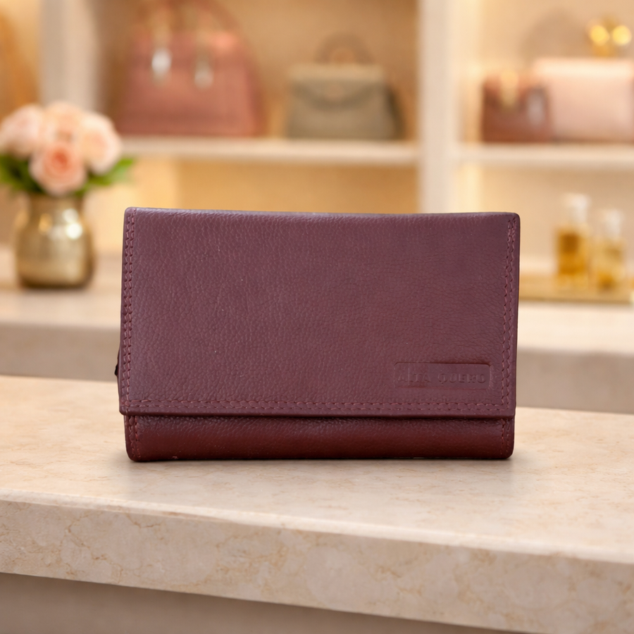 Genuine Leather Ladies Wallet RFID – Cognac