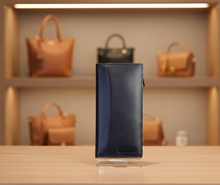 Genuine Leather Ladies Wallet RFID – Blue