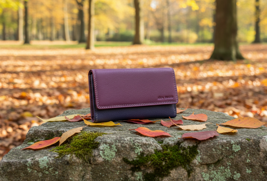 Genuine Ladies Leather Wallet RFID – Pink and Purple
