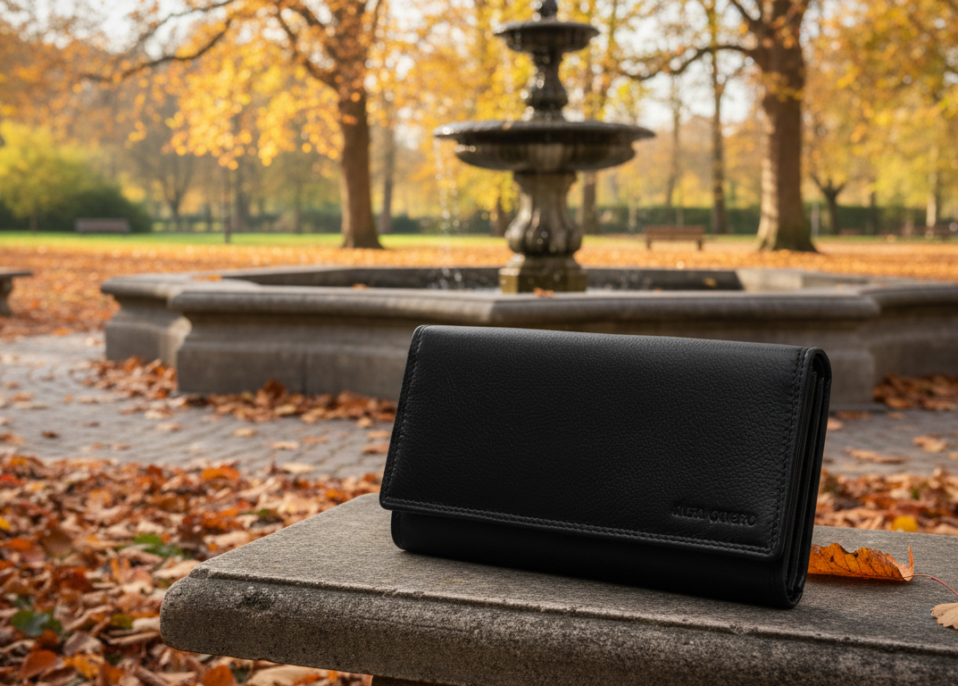 Genuine Ladies Leather Wallet RFID – Black