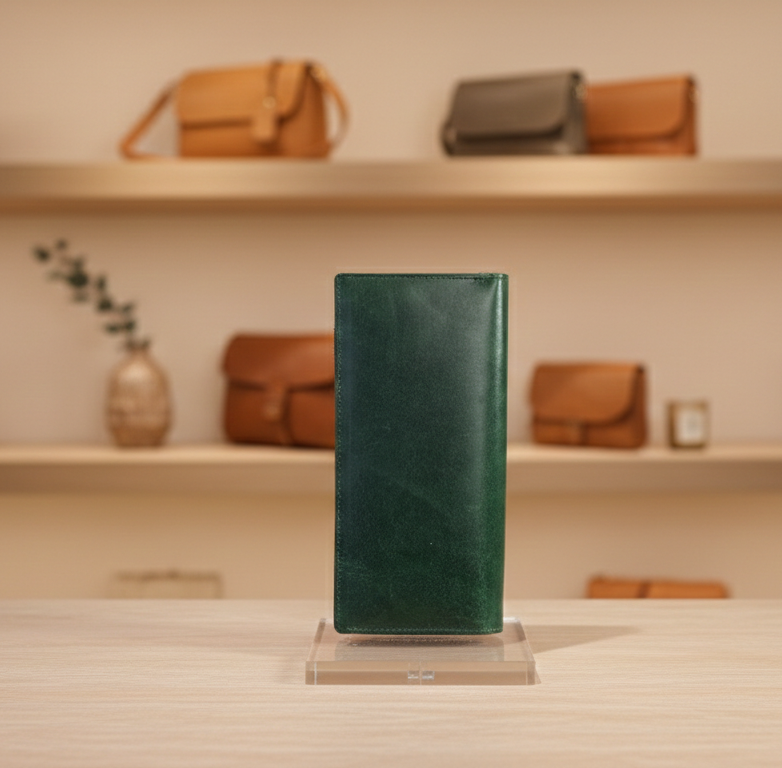 Genuine Leather Ladies Wallet RFID – Green