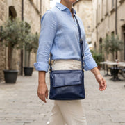 Genuine Leather Crossbody Purse - Multi