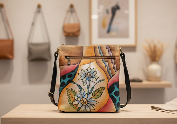 Genuine Leather Crossbody Purse Hand-Painted Best Seller