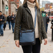 Genuine Leather Crossbody Purse - Dual Tone